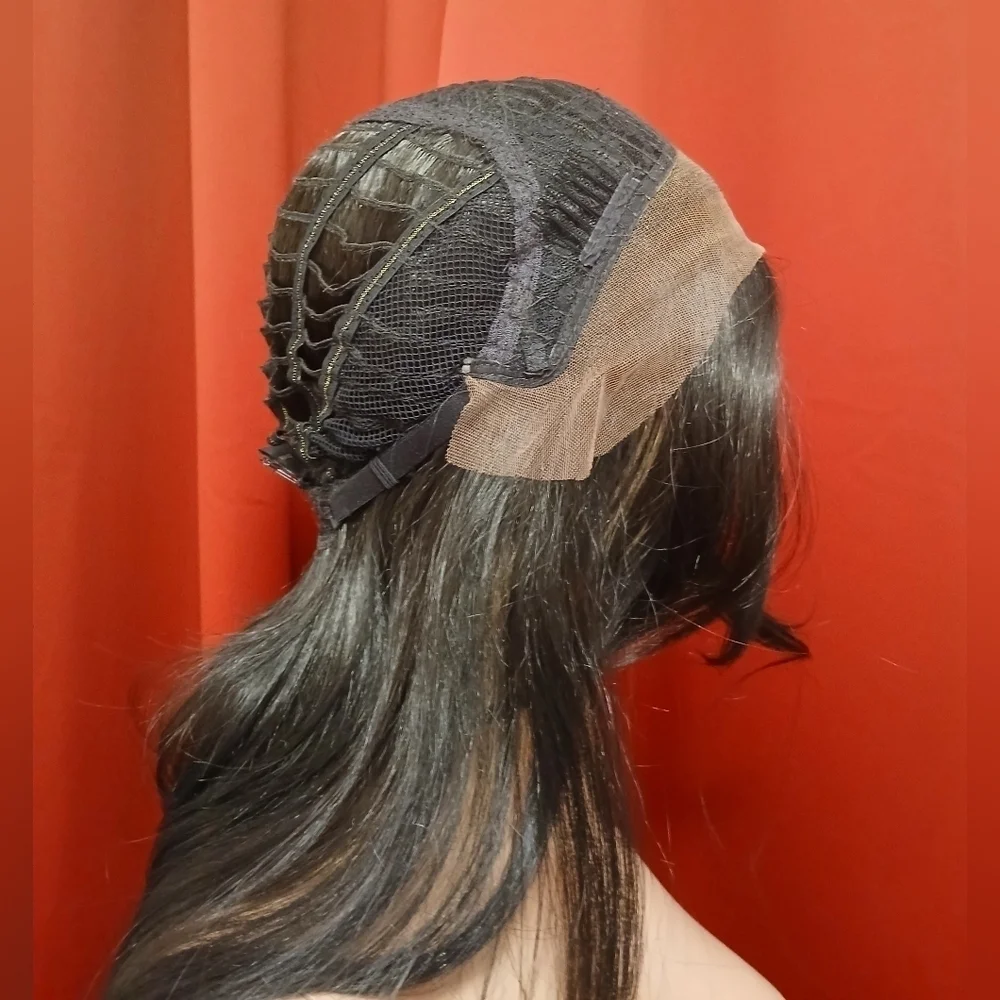 ISIS Brown Sugar Soft Swiss Lace Human Hair Blend Wig #2 Dark Brown Lace Front‌